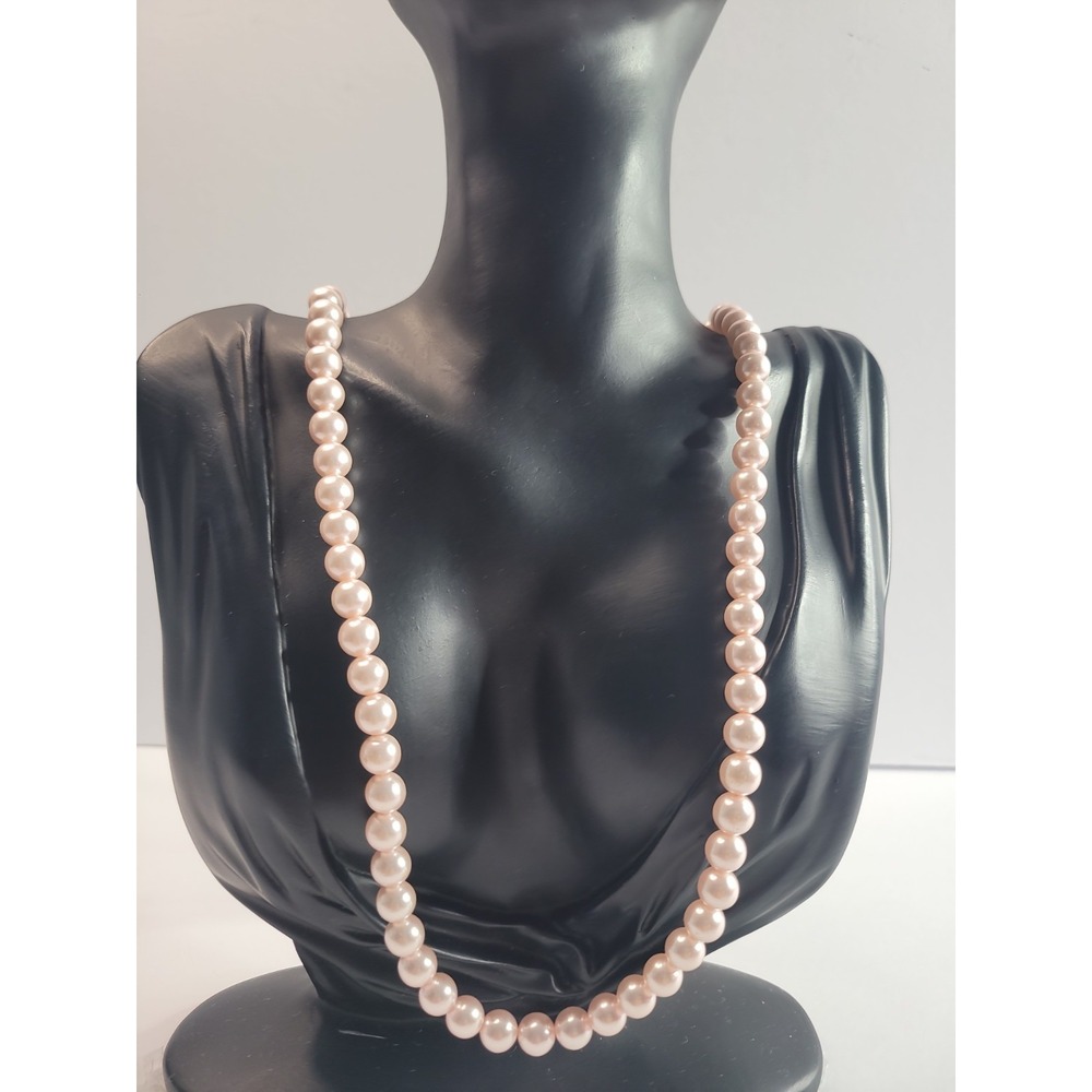 1928 Jewelry Faux Pearl Necklace Blush Beaded Classic Vintage Style